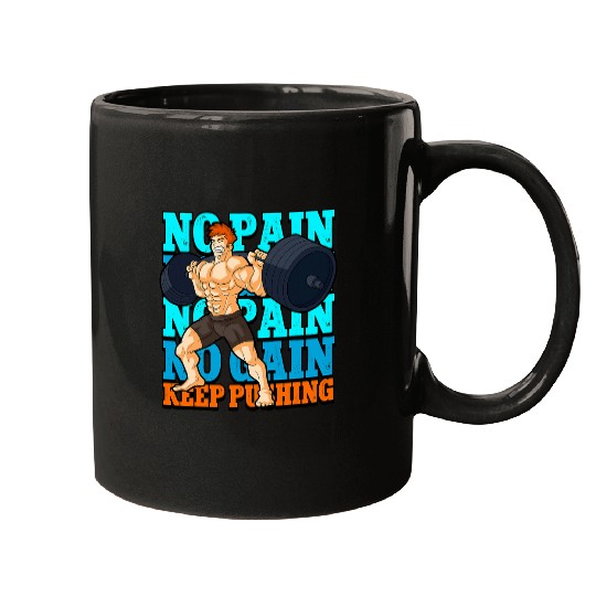 No Pain No Gain Weightlifting Fitness Gym Mugs