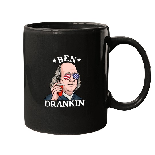 4th Of July Mens Ben Drankin Funny Beer Drinking BBQ Party Mugs