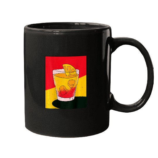 Aperol Spritz Summer Orange Splash Wines Glass Back Print Mugs