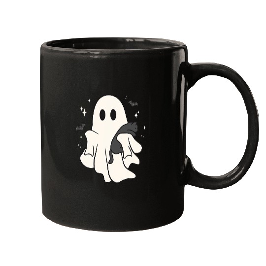 Funny Boojee Holding Cute black cats Spooky Halloween Mugs