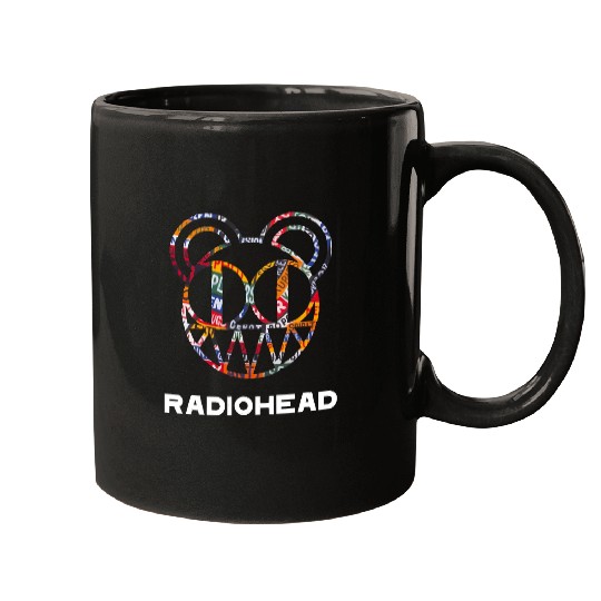 Radiohead Colorful Strip Bear Head White Mugs