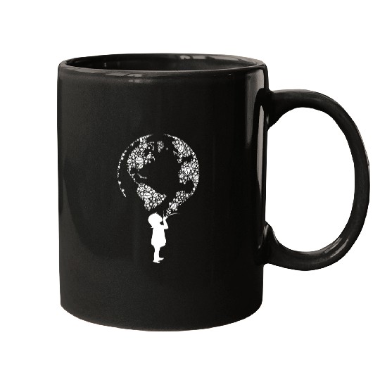 Earth Day Child (white) Mugs