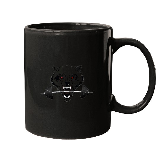 weight lifting wolf clear Mugs