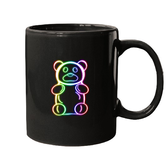Neon Rainbow Gummy Bear Mugs