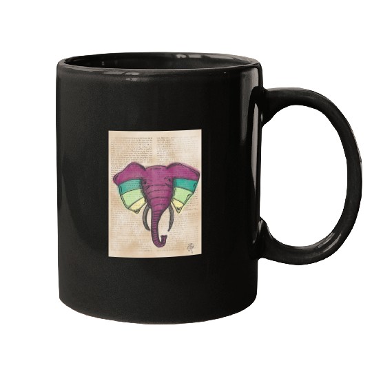 Elephant Water Color Face Mugs