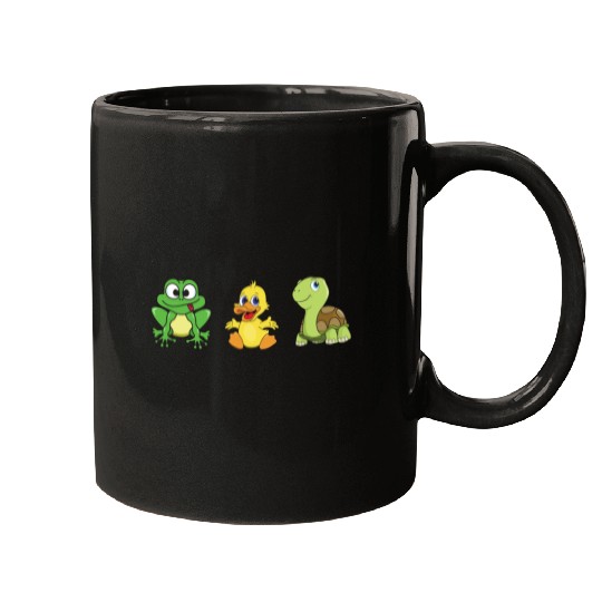 Frog Ducklings Duck Turtle Mugs