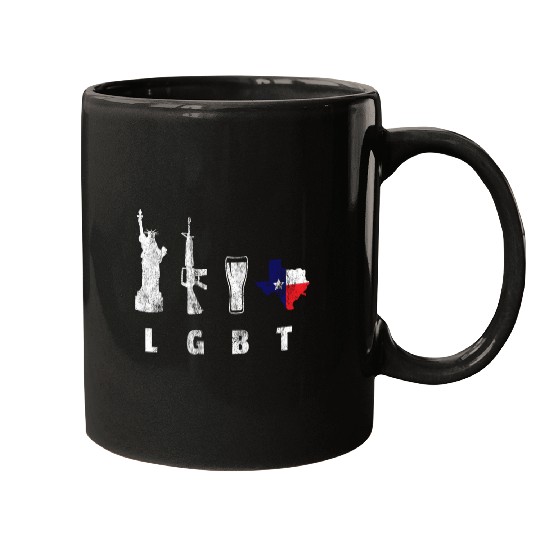 Liberty Guns Beers Texas Support LGBT Mugs