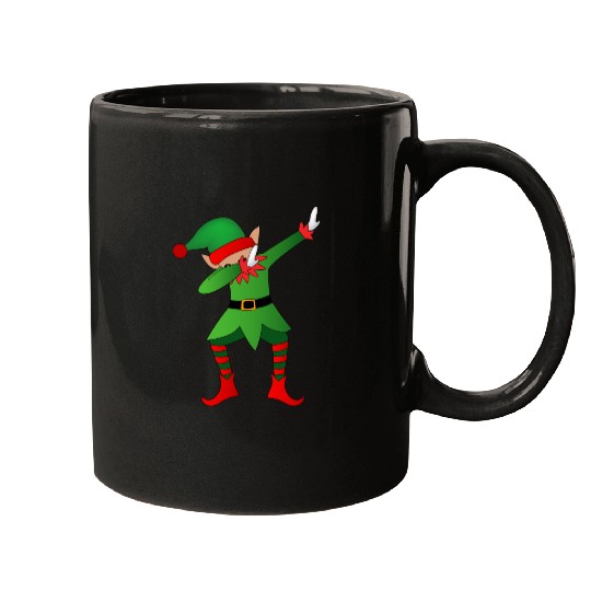 Funny Dabbing Christmas Elf Mugs Santa's Helper D