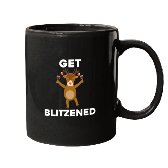 Funny Christmas Drinking Get Blitzened Mugs