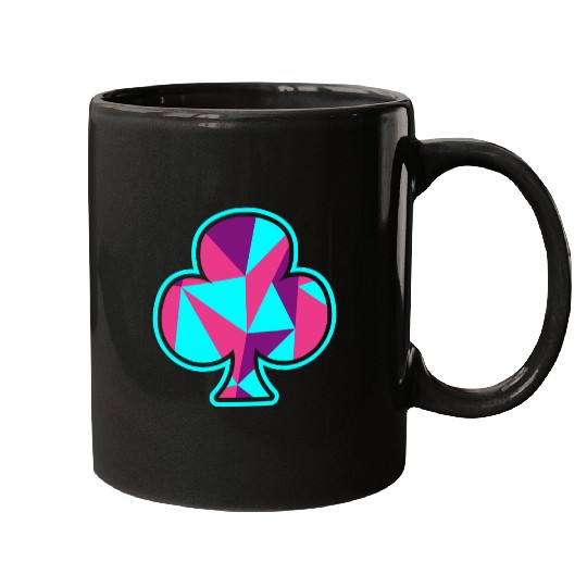 Playing card clover gift game player poker neon Mugs