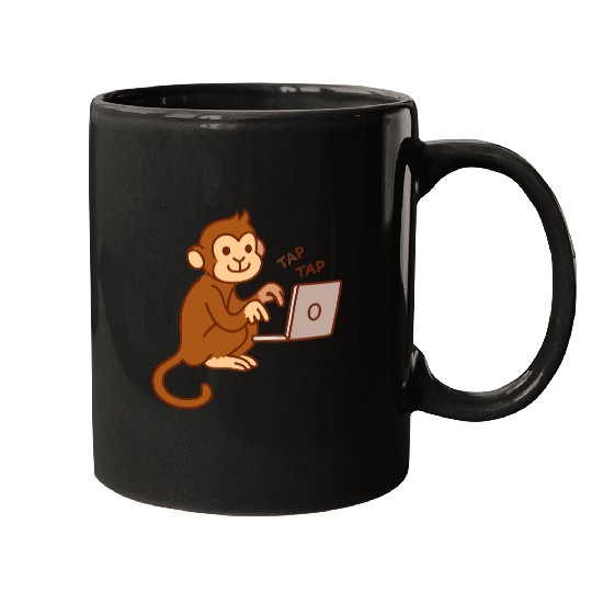 monkey laptop Mugs