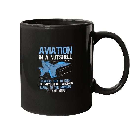 Funny Pilot Aviation In A Nutshell Airplane Gift Mugs