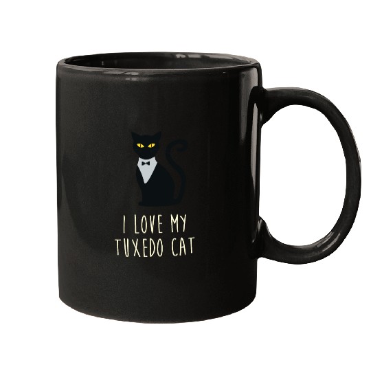 I Love My Tuxedo Cat Mugs