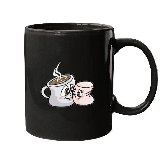 HOT CHOCOLATE AND MARSHMALLOW Love funny comic Mugs