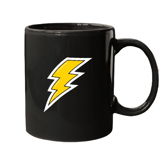Yellow Lightning, lightning bolt Mugs