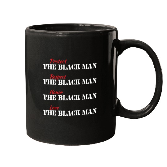 Black Man (Wht Text) Mugs