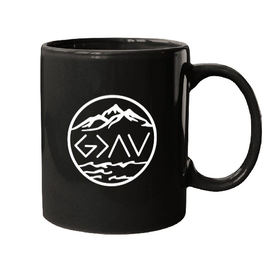 god is greater than highs and lows viking Mugs
