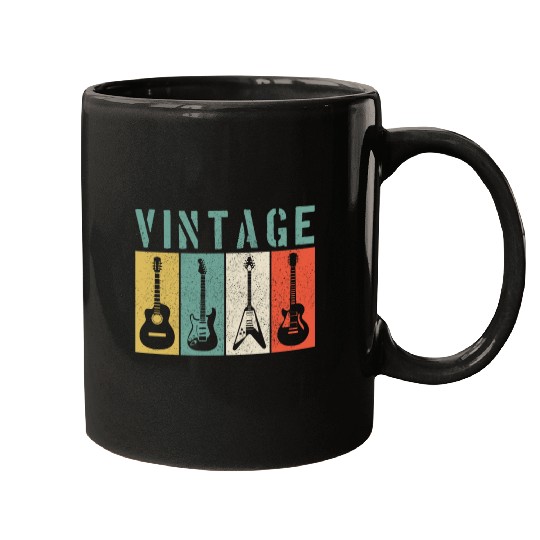 Guitar Player Vintage Gift Mugs