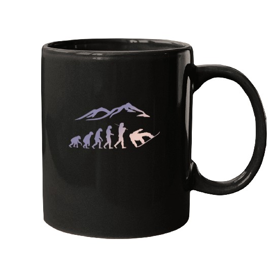 Snowboarding evolution snow boarder cool Mugs
