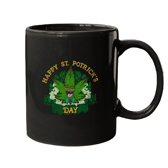 Marijuana St Potricks Day 420 Weed St Patricks Mugs