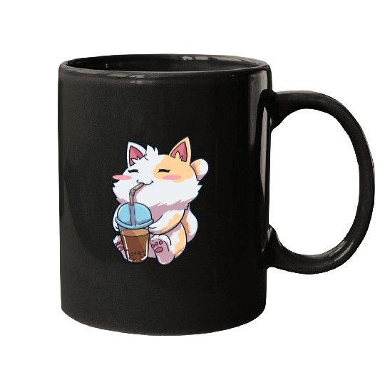 Cat Bubble Tea Anime Mugs
