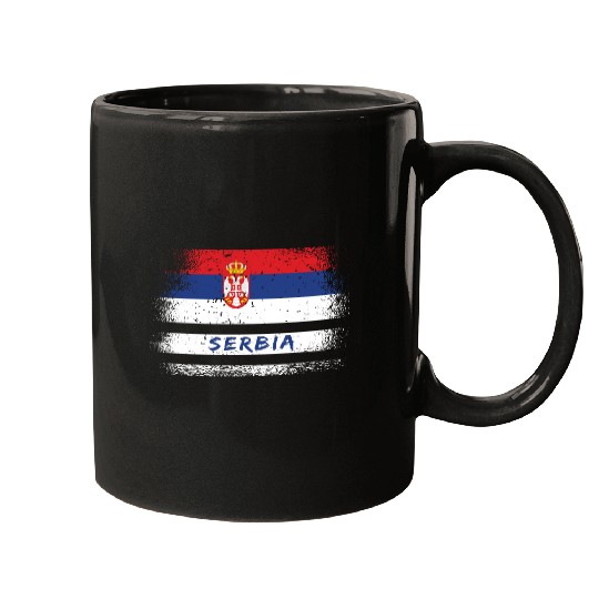 Serbia Vintage Flag Mugs
