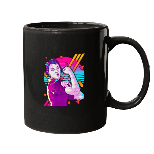 Rosie The Riveter Vaporwave Mugs