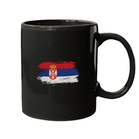 Serbia Vintage Flag Mugs