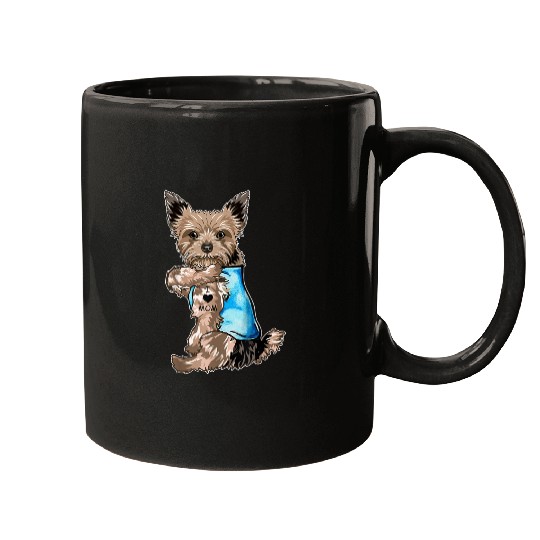 Yorkie Dog Tattoo I Love Mom Mothers Day Gifts T S Mugs