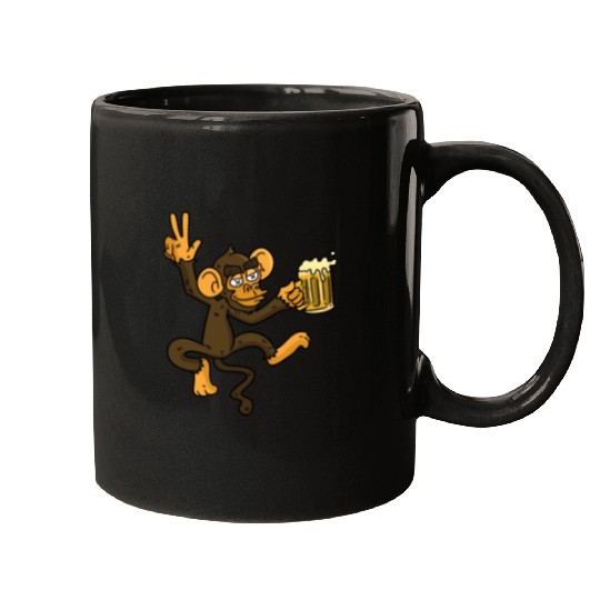DRUNK MONKEY Beer Mugs