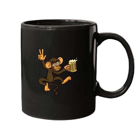 DRUNK MONKEY Beer Mugs