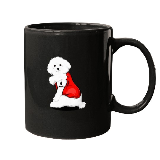 Bichon frise I Love Mom Tattoo Mugs
