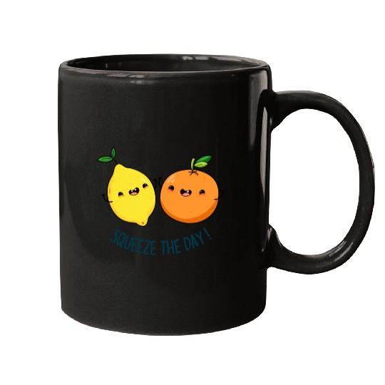 Squeeze The Day cute Fruit Pun Mugs