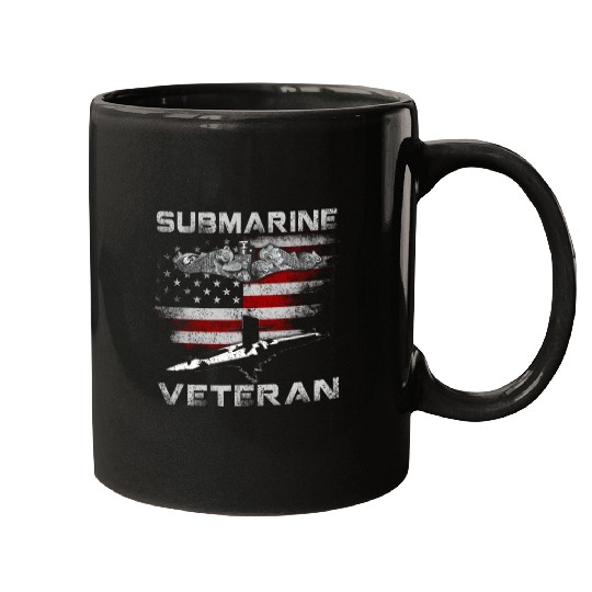 Vintage US Navy Submarine Service Veteran Mugs