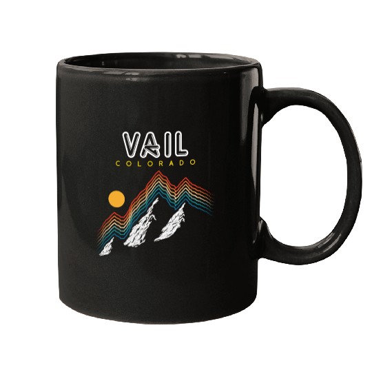 Vail Colorado Usa Ski Resort 1980S Retro Mugs