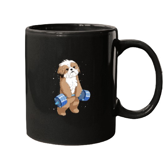 Funny Weight Lifting Fitness Gym Shih Tzu Dog Mugs