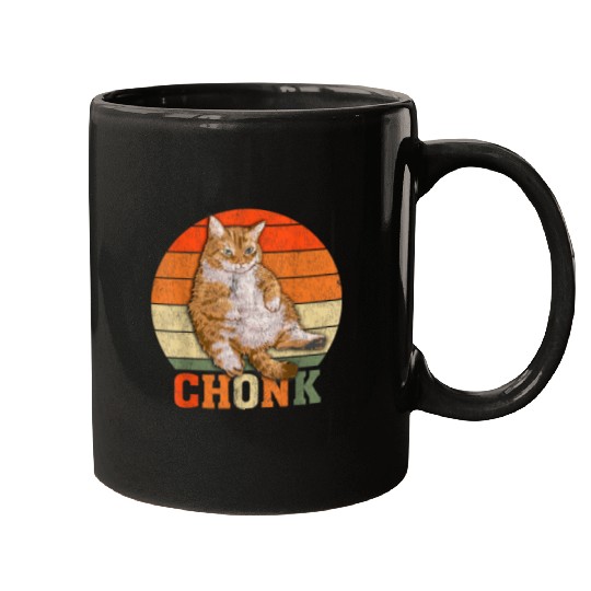 Funny Overweight Chubby Chonk Cat Meme Memes Mugs