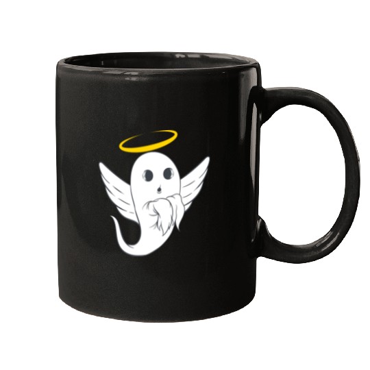 Angel Halo Wings Fly Happy Halloween Spooky Scary Mugs