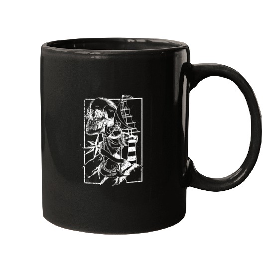 Sea life ship skull anchor compass Mugs