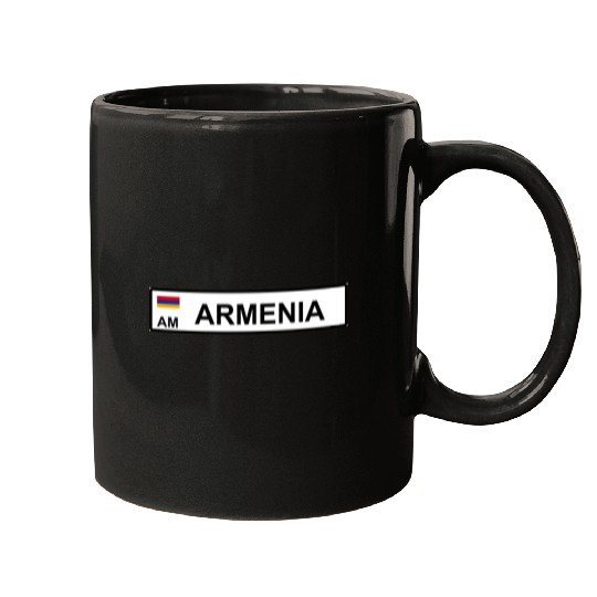 Realistic Armenia License Plate Sticker Mugs