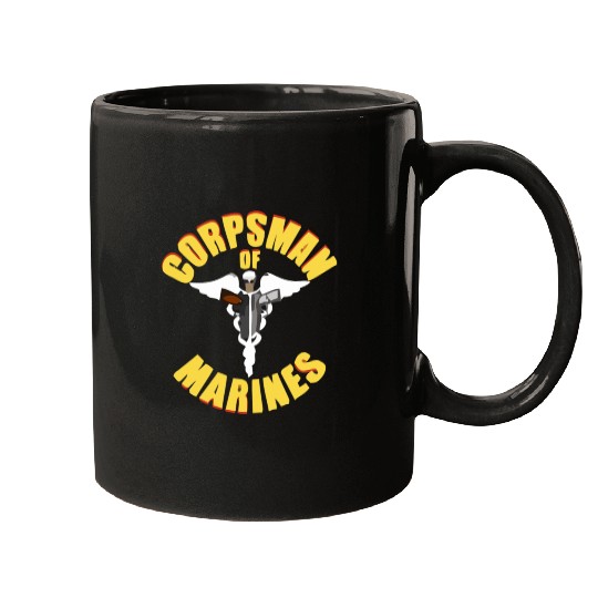 Us Navy Corpsman 8404 Fmf Veteran Front & Back Des Mugs