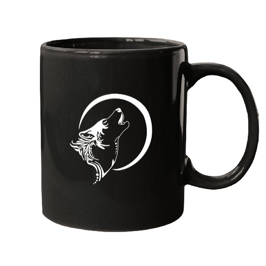 Wolf Howl Tribal Mugs