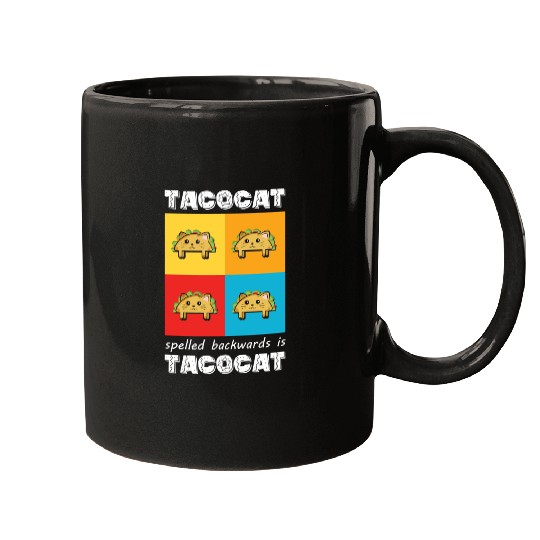 Funny Taco Cat Tacocat Spelled Backwards Palindrom Mugs