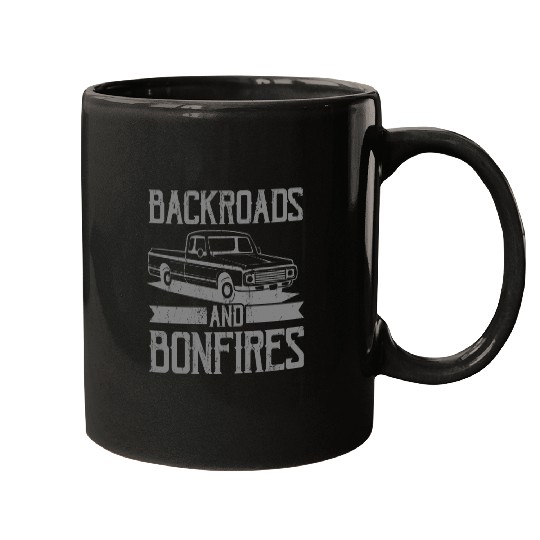 BACKROADS AND BONFIRES Square Body Truck Pickup Mugs