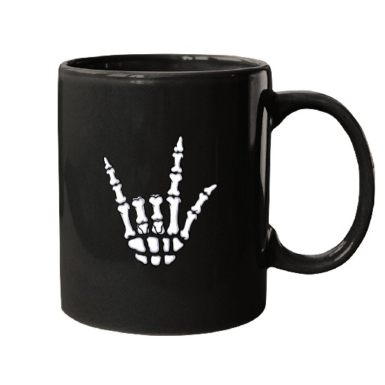 I Love You Sign Language Gift Skeleton Hand Hallow Mugs