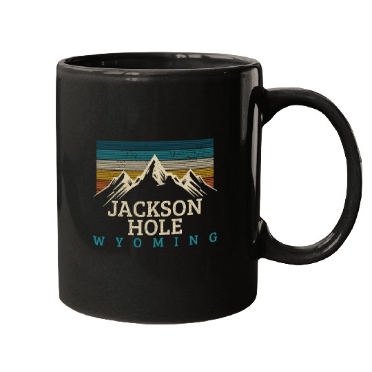 Jackson Hole Wyoming Vintage Mountains Nature Souv Mugs