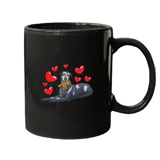 Irish Wolfhound Dog With Stuffed Animal Mugs