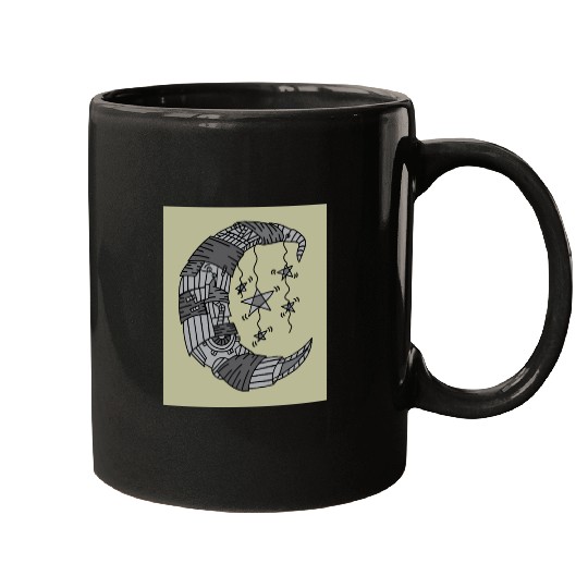 Moon Stars In The Dark Night Mugs