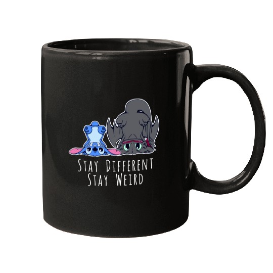 Stay Different Stay Weird Toothless And Stitch Mugs