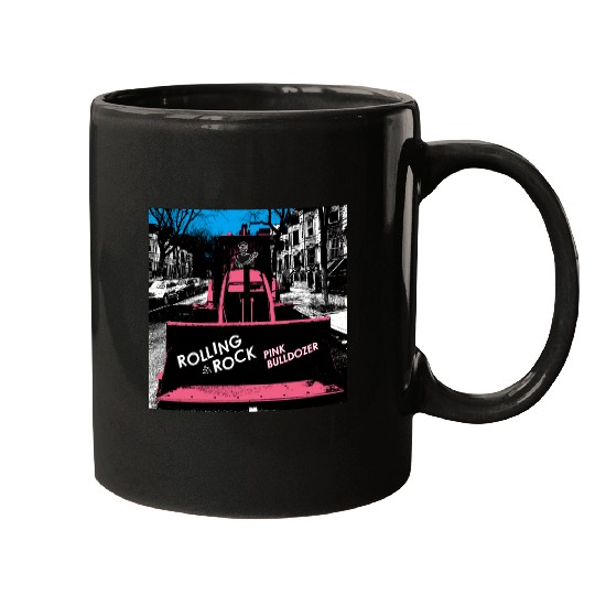 Pink Bulldozer / Rolling Rock Mugs